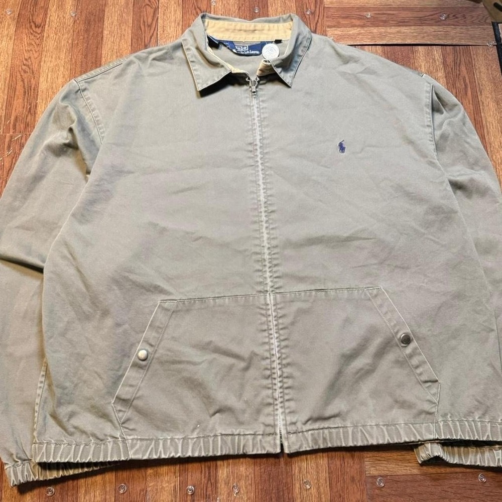 Polo Ralph Lauren Green Vtg 90's Rare Clasp Harrington Bomber Jacket XL‎